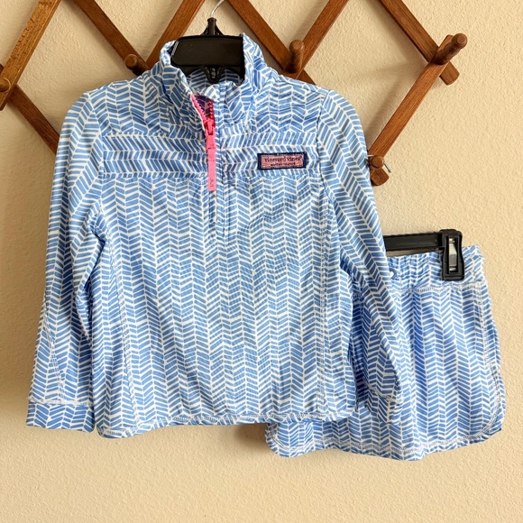 Vineyard Vines Chevron Two-Piece Swim Rashguard and Bottom Size 2T - Picture 1 of 12